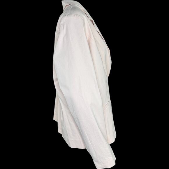 Lawrence Zarian Blazer Large Pink NWOT BEAUTIFUL Notch Collar Lined Cotton - Picture 9 of 13